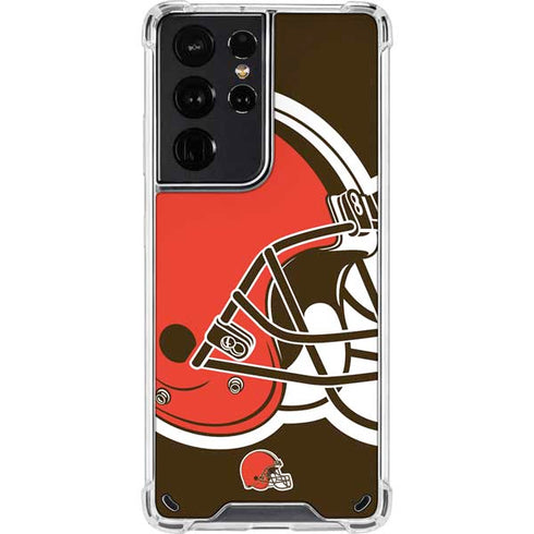 NFL Cleveland Browns Large Logo Galaxy S21 Ultra 5G Clear Case