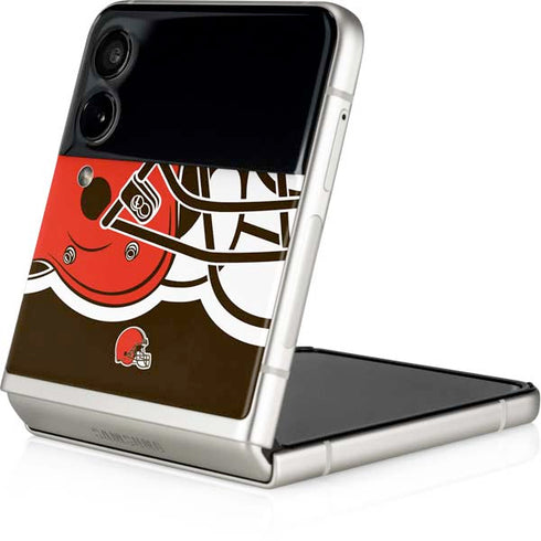 NFL Cleveland Browns Large Logo Galaxy Z Flip4 5G Skin