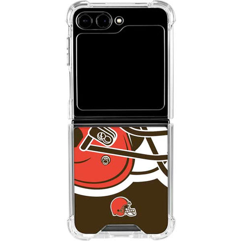 NFL Cleveland Browns Large Logo Galaxy Z Flip5 5G Clear Case