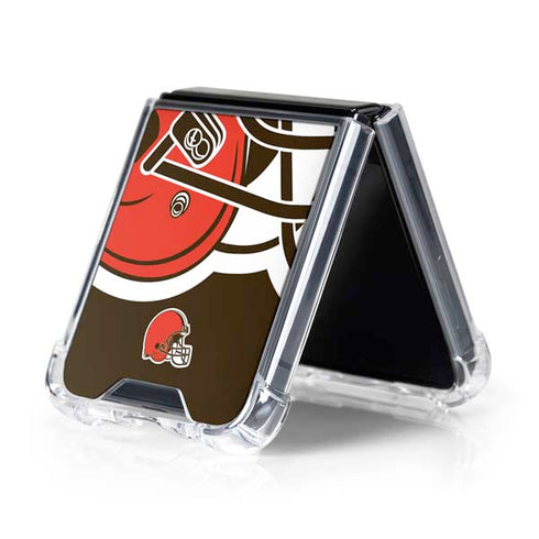 NFL Cleveland Browns Large Logo Galaxy Z Flip5 5G Clear Case