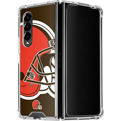 NFL Cleveland Browns Large Logo Galaxy Z Fold4 5G Clear Case
