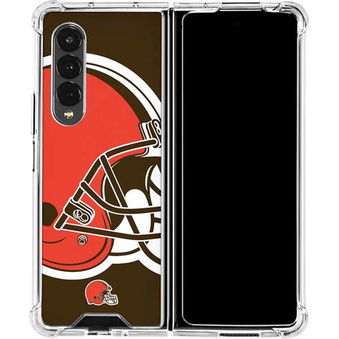 NFL Cleveland Browns Large Logo Galaxy Z Fold4 5G Clear Case