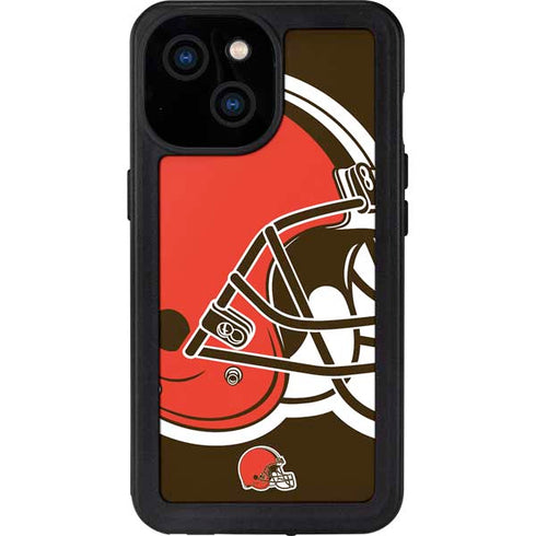 NFL Cleveland Browns Large Logo iPhone 13 Mini Waterproof Case