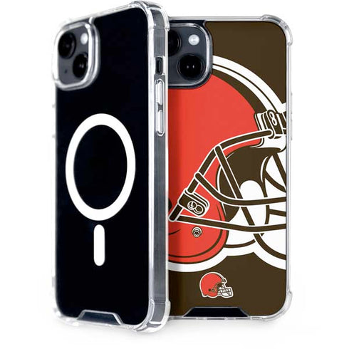 NFL Cleveland Browns Large Logo iPhone 15 Plus MagSafe Case