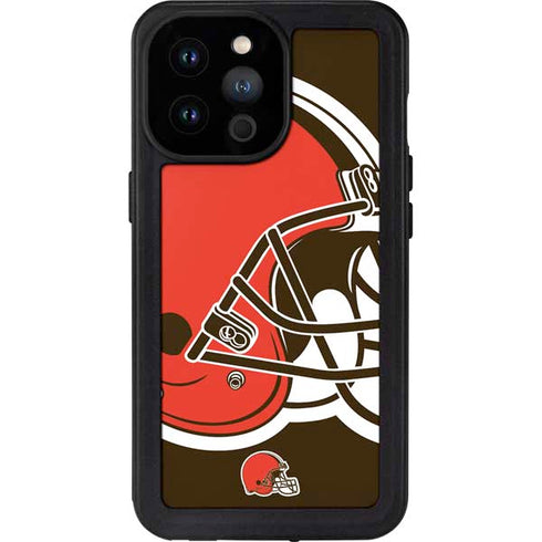 NFL Cleveland Browns Large Logo iPhone 14 Pro Max Waterproof Case