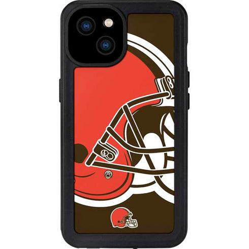 NFL Cleveland Browns Large Logo iPhone 15 Plus Waterproof Case