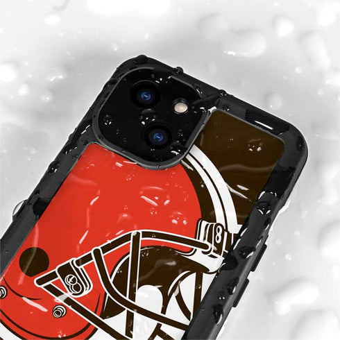 NFL Cleveland Browns Large Logo iPhone 15 Plus Waterproof Case