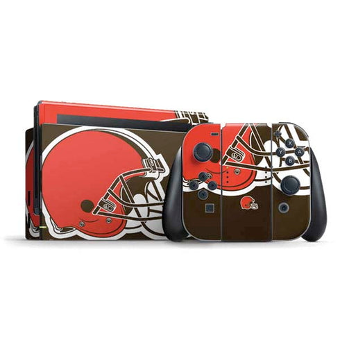 NFL Cleveland Browns Large Logo Nintendo Switch Bundle Skin