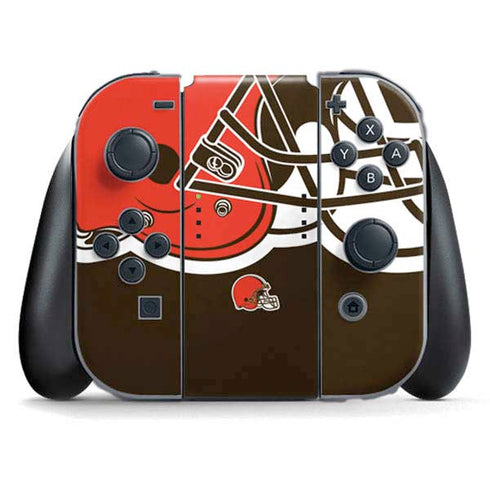NFL Cleveland Browns Large Logo Nintendo Switch (2017-2021) Joy-Con Controller Skin