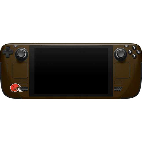 NFL Cleveland Browns Large Logo Steam Deck Handheld Gaming Computer Skin
