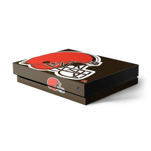 NFL Cleveland Browns Large Logo Xbox One X Console Skin