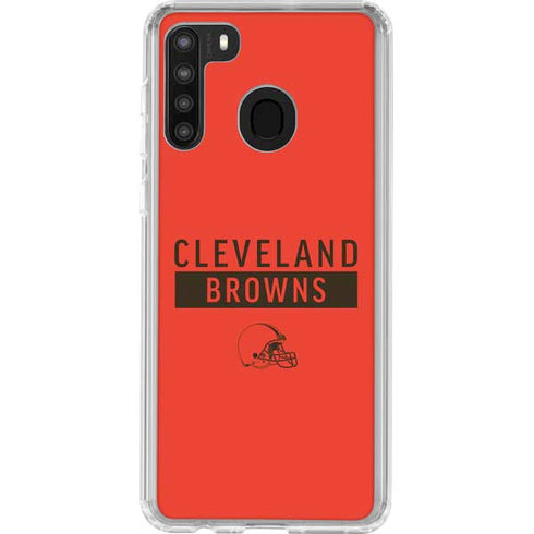 NFL Cleveland Browns Orange Performance Series Galaxy A21 Clear Case