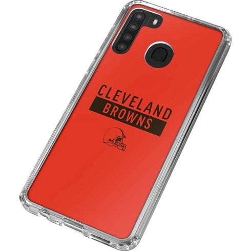 NFL Cleveland Browns Orange Performance Series Galaxy A21 Clear Case