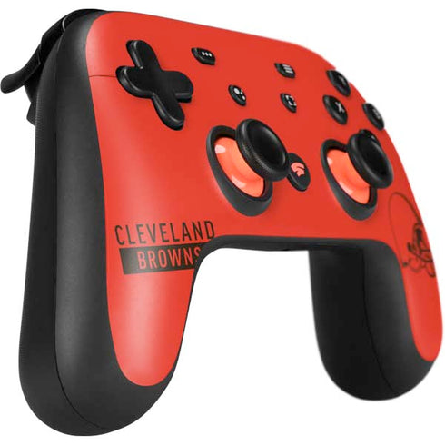 NFL Cleveland Browns Orange Performance Series Google Stadia Controller Skin