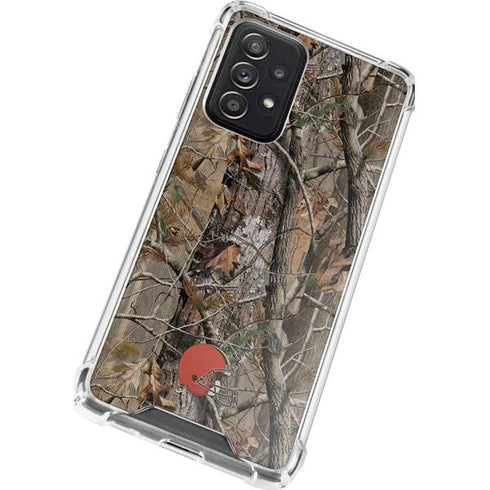 NFL Cleveland Browns Realtree AP Camo Galaxy A72 5G Clear Case