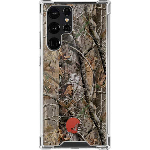 NFL Cleveland Browns Realtree AP Camo Galaxy S22 Ultra Clear Case