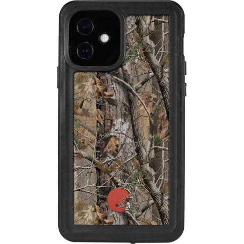 NFL Cleveland Browns Realtree AP Camo iPhone 12 Waterproof Case