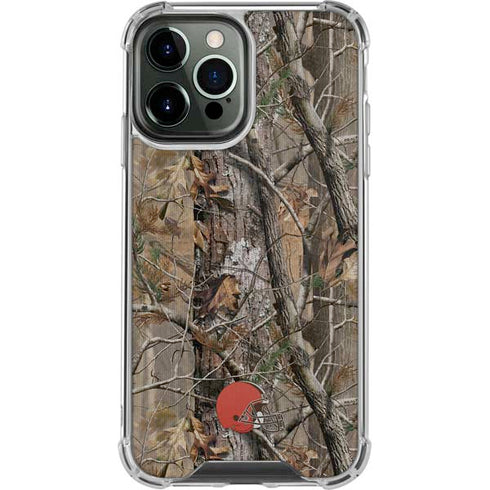 NFL Cleveland Browns Realtree AP Camo iPhone 14 Pro Max Clear Case