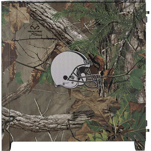 NFL Cleveland Browns Realtree Xtra Green Camo Corsair 4000D Tempered Glass Mid-Tower ATX Case Skin