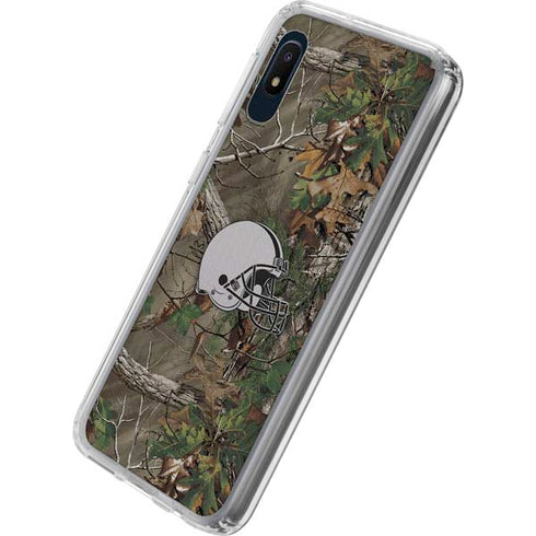 NFL Cleveland Browns Realtree Xtra Green Camo Galaxy A10e Clear Case