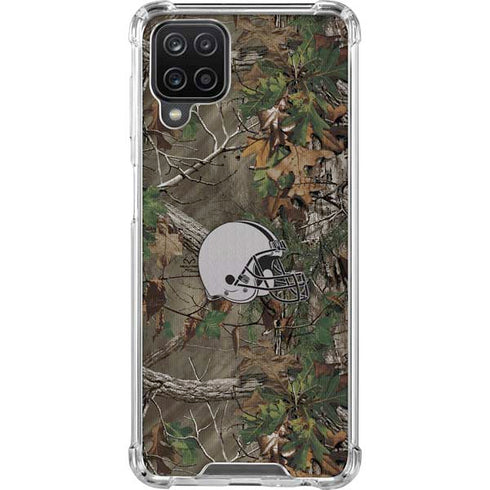 NFL Cleveland Browns Realtree Xtra Green Camo Galaxy A12 Clear Case