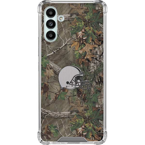 NFL Cleveland Browns Realtree Xtra Green Camo Galaxy A13 5G Clear Case
