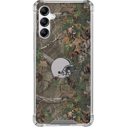 NFL Cleveland Browns Realtree Xtra Green Camo Galaxy A14 5G Clear Case