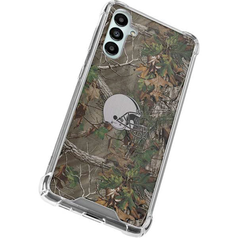 NFL Cleveland Browns Realtree Xtra Green Camo Galaxy A14 5G Clear Case