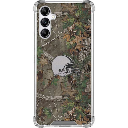 NFL Cleveland Browns Realtree Xtra Green Camo Galaxy A15 5G Clear Case