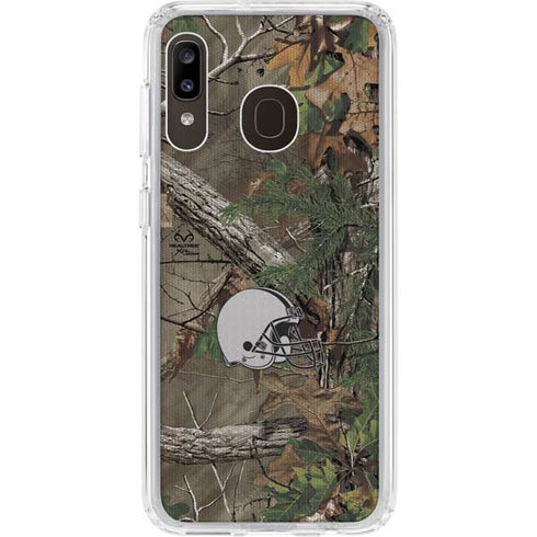 NFL Cleveland Browns Realtree Xtra Green Camo Galaxy A20 Clear Case