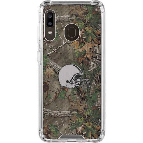 NFL Cleveland Browns Realtree Xtra Green Camo Galaxy A30 Clear Case