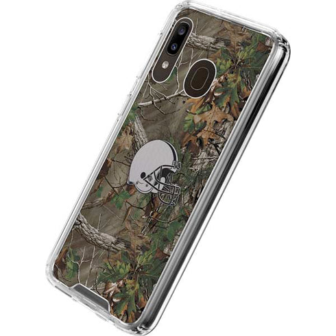 NFL Cleveland Browns Realtree Xtra Green Camo Galaxy A30 Clear Case
