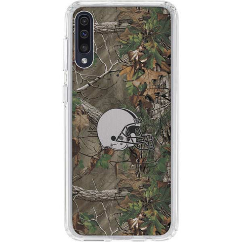 NFL Cleveland Browns Realtree Xtra Green Camo Galaxy A50 Clear Case