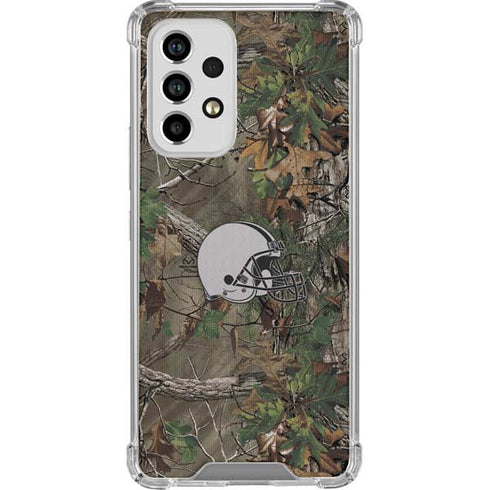 NFL Cleveland Browns Realtree Xtra Green Camo Galaxy A53 5G Clear Case