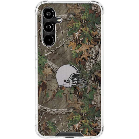 NFL Cleveland Browns Realtree Xtra Green Camo Galaxy A54 5G Clear Case