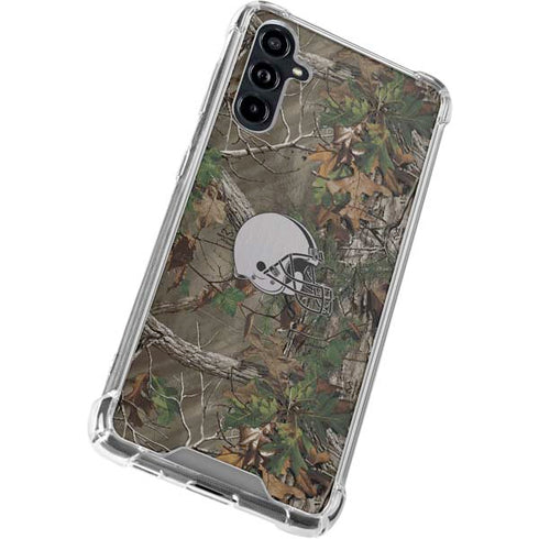NFL Cleveland Browns Realtree Xtra Green Camo Galaxy A54 5G Clear Case