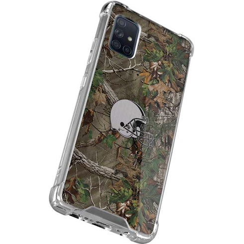 NFL Cleveland Browns Realtree Xtra Green Camo Galaxy A71 5G Clear Case