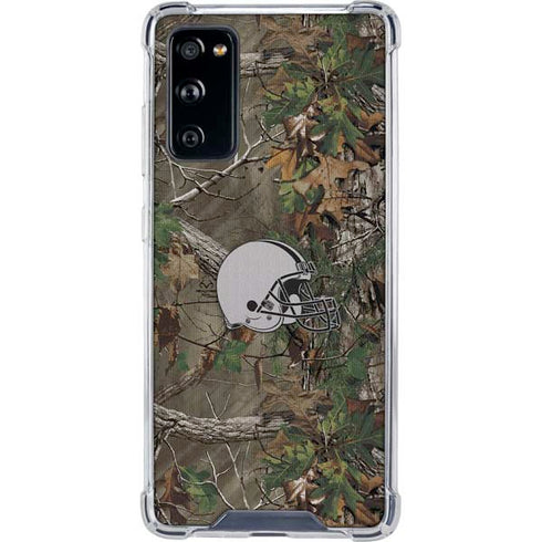 NFL Cleveland Browns Realtree Xtra Green Camo Galaxy S20 FE Clear Case