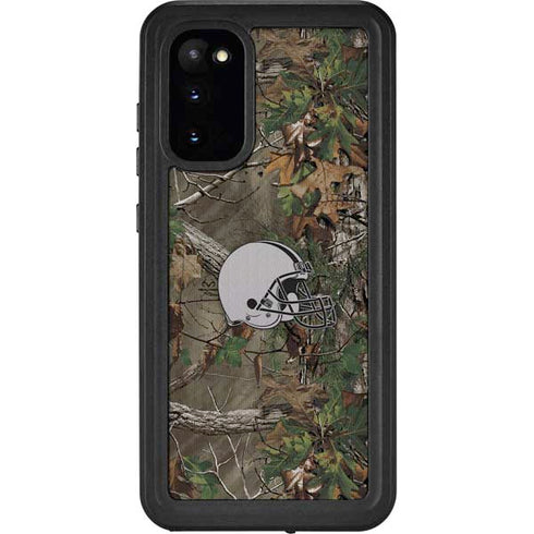 NFL Cleveland Browns Realtree Xtra Green Camo Galaxy S20 Waterproof Case