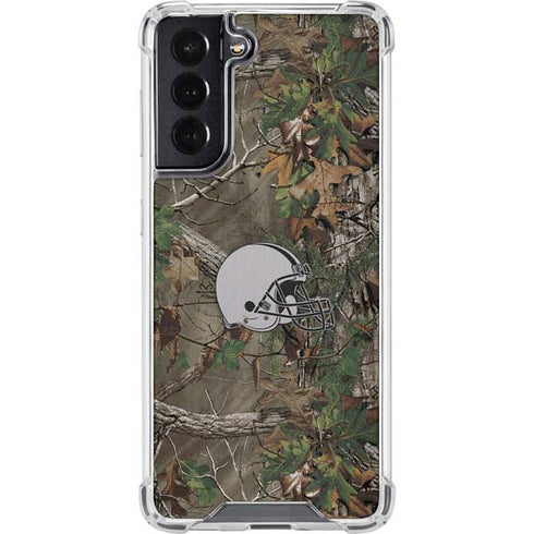NFL Cleveland Browns Realtree Xtra Green Camo Galaxy S22 Clear Case