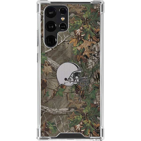 NFL Cleveland Browns Realtree Xtra Green Camo Galaxy S24 Ultra Clear Case
