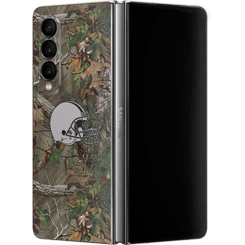 NFL Cleveland Browns Realtree Xtra Green Camo Galaxy Z Fold4 5G Skin