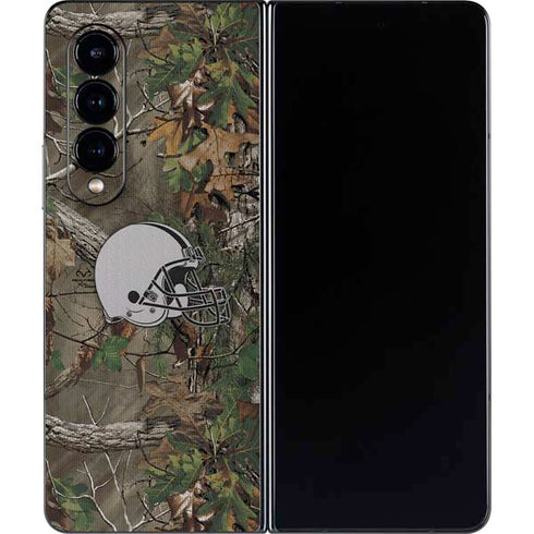 NFL Cleveland Browns Realtree Xtra Green Camo Galaxy Z Fold4 5G Skin