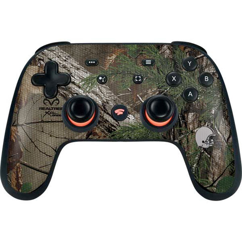 NFL Cleveland Browns Realtree Xtra Green Camo Google Stadia Controller Skin