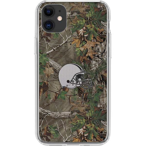 NFL Cleveland Browns Realtree Xtra Green Camo iPhone 11 Clear Case