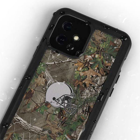 NFL Cleveland Browns Realtree Xtra Green Camo iPhone 12 Mini Waterproof Case