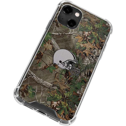 NFL Cleveland Browns Realtree Xtra Green Camo iPhone 14 Clear Case