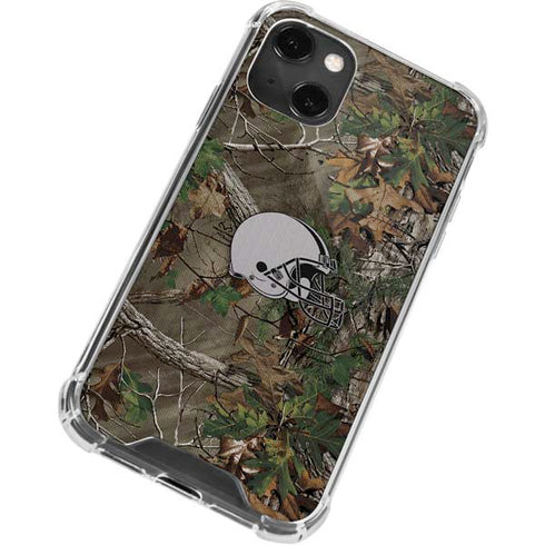 NFL Cleveland Browns Realtree Xtra Green Camo iPhone 15 Plus Clear Case