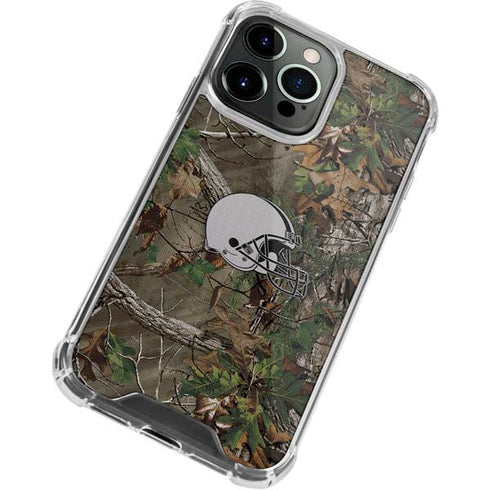 NFL Cleveland Browns Realtree Xtra Green Camo iPhone 15 Pro Clear Case