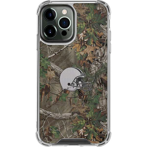 NFL Cleveland Browns Realtree Xtra Green Camo iPhone 15 Pro Max Clear Case